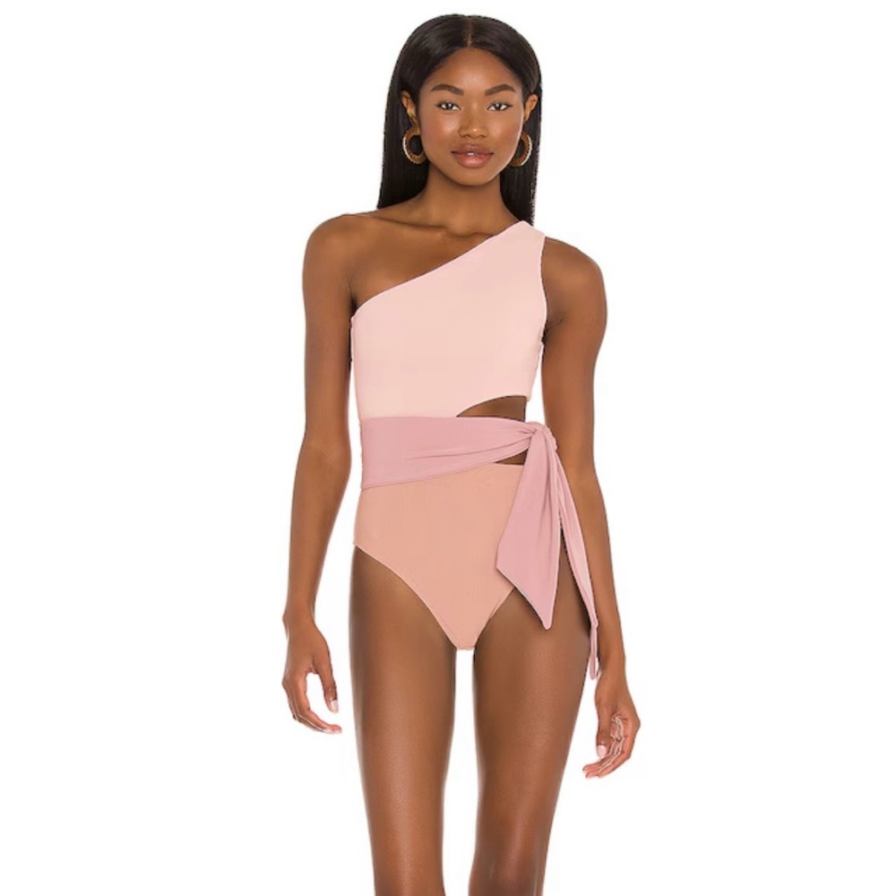 Beach Riot X REVOLVE Carlie One Piece in Blush Color Block Small Pink